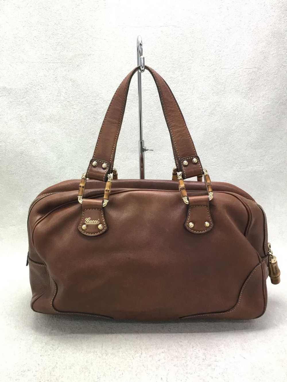 [Japan Used Bag] Used Gucci Boston Bag/Leather/Br… - image 3