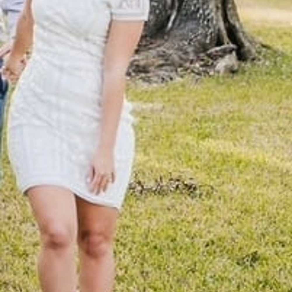 White mini beaded dress - image 2