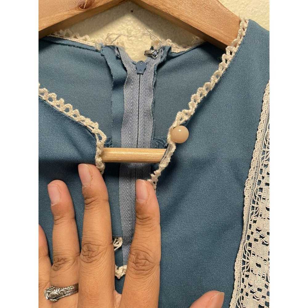 Vintage Handmade Womens Maxi Dress Size XS Blue W… - image 3