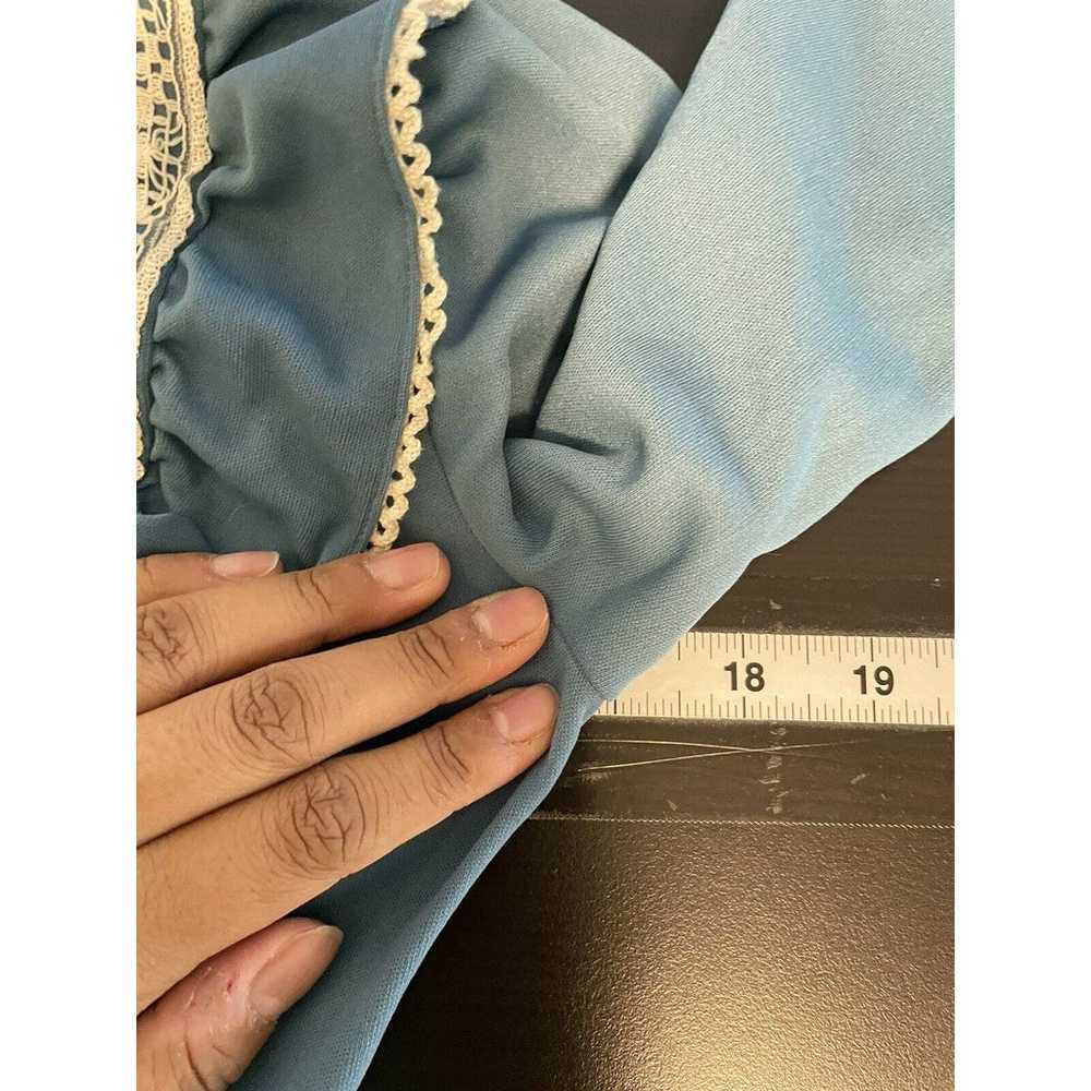 Vintage Handmade Womens Maxi Dress Size XS Blue W… - image 5
