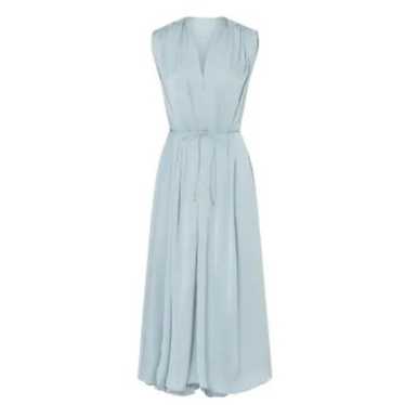 Tome Collective Blue Satin Pleated Dress Blue Siz… - image 1