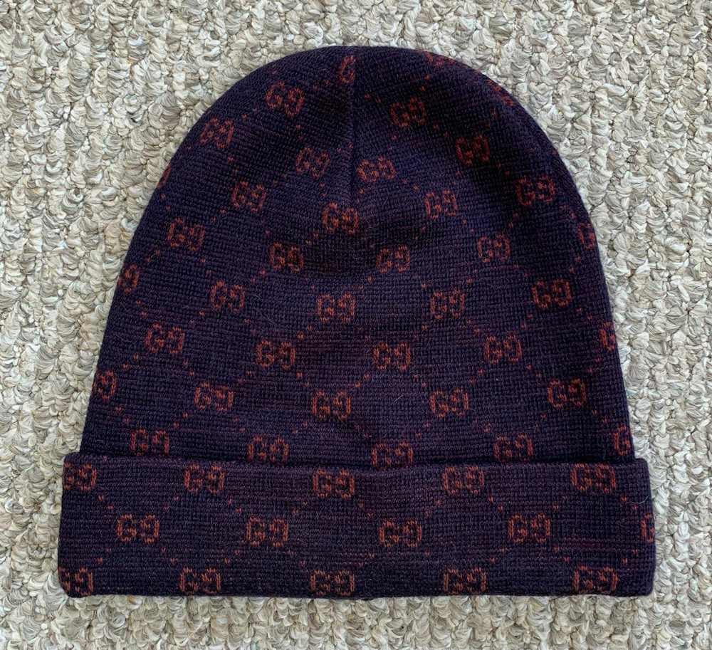 Gucci Vintage Gucci Monogram Beanie Hat - image 1
