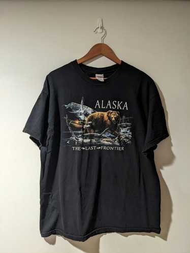 Alaska Wildgear Salmon Fishing Shirt Adult M Blue Short Sleeve Nature  Graphic