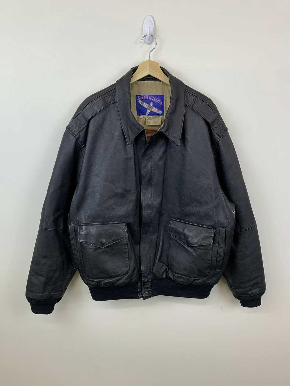 Leather × Streetwear Vintage 1980s Black Leather - image 1