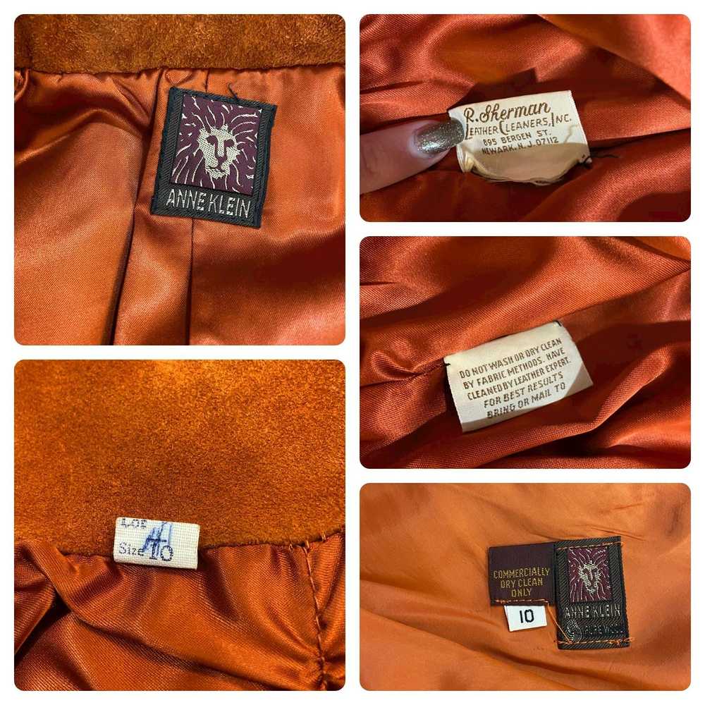 Anne Klein 70’s Vintage Anne Klein Orange Suede J… - image 11