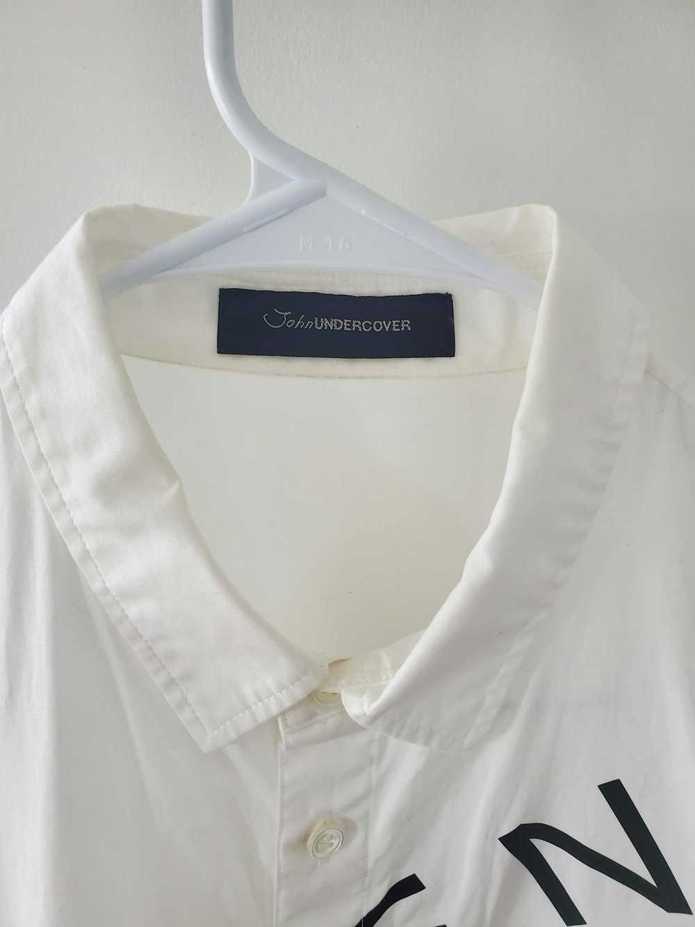 John Undercover "PSYLENCE" White Cotton Shirt - image 5