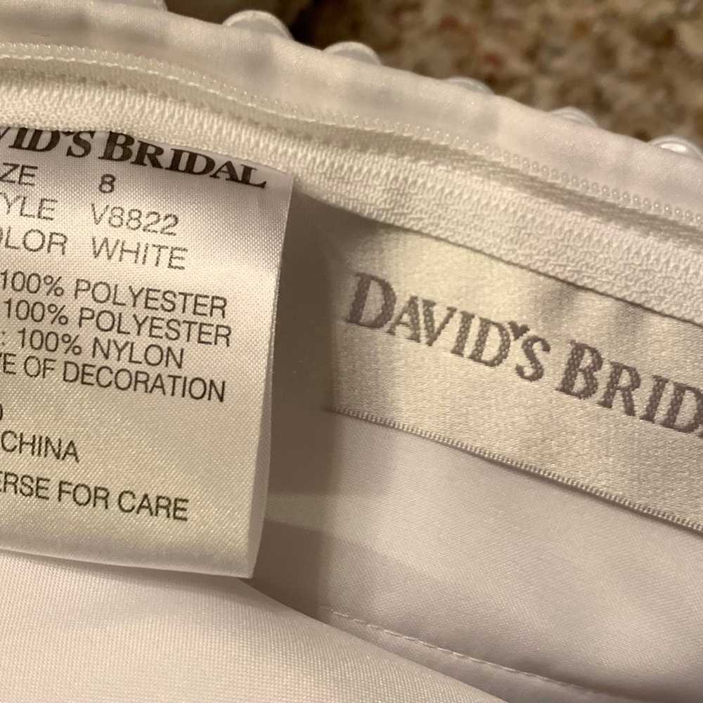 David’s Bridal white beaded lace strapless weddin… - image 7