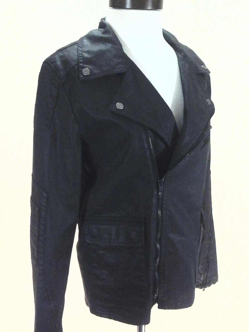 Polo Ralph Lauren Waxed Denim Jacket Black Moto Zip W… - Gem