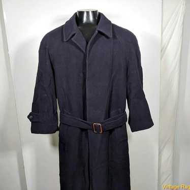 Italian Wool Overcoat Mens 42 Top Coat Jacket Winter Long Trench Lanificio  Italy