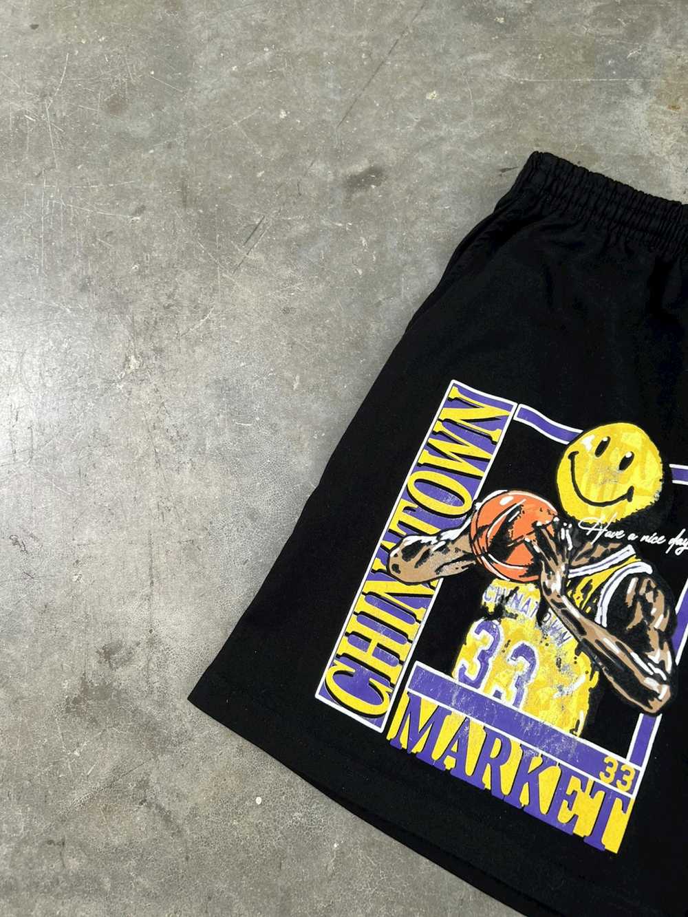 Market Chinatown Market Black Smiley Lakers Baske… - image 2