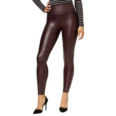Spanx Faux Leather Leggings in Color Wine XL