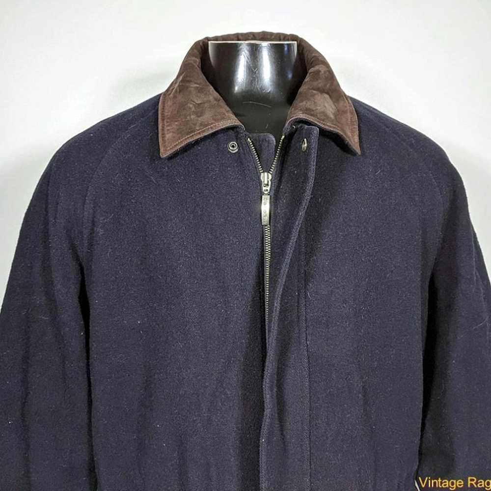 Vintage CLAIBORNE Wool Jacket Coat Mens Size L Da… - image 2