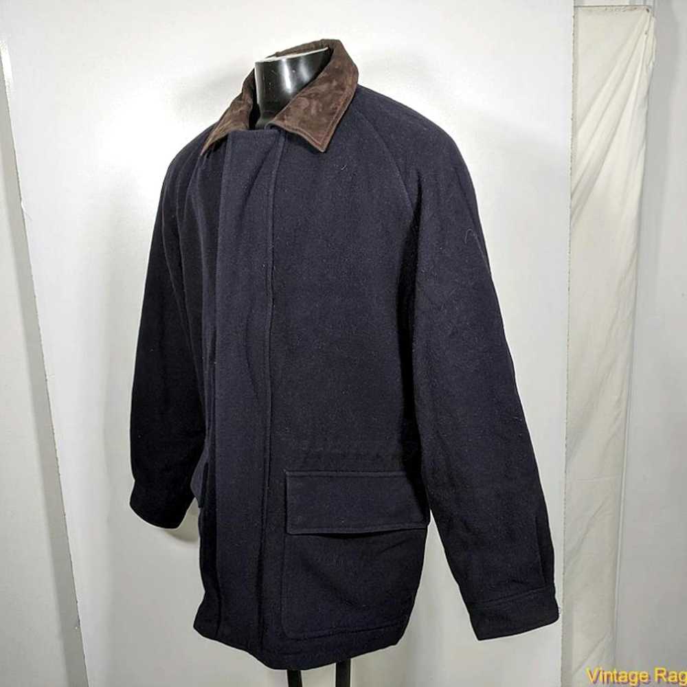 Vintage CLAIBORNE Wool Jacket Coat Mens Size L Da… - image 3
