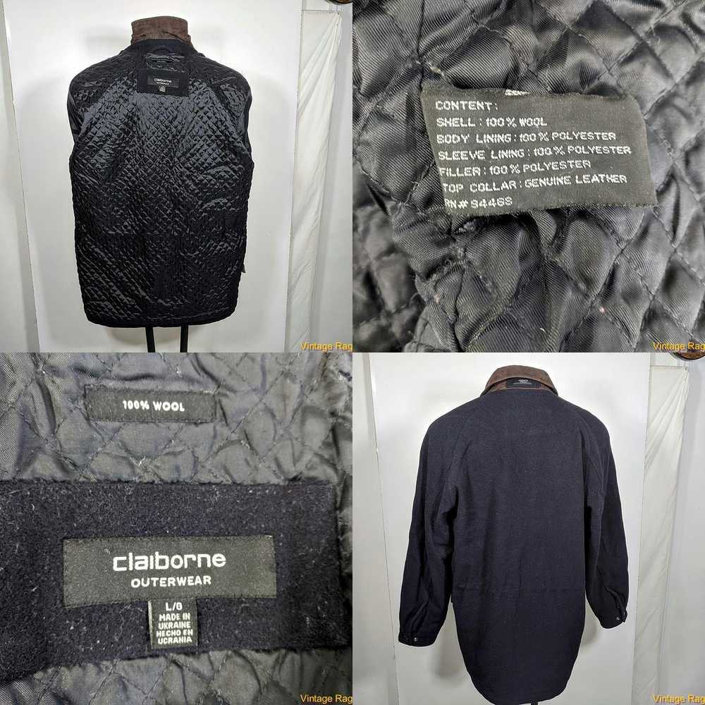 Vintage CLAIBORNE Wool Jacket Coat Mens Size L Da… - image 4