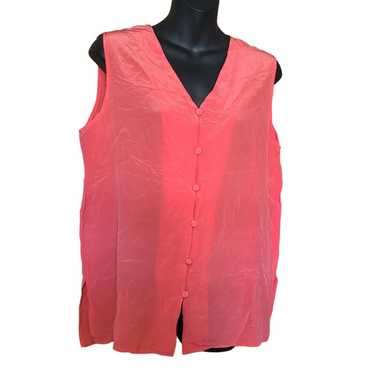 Vintage Vintage Silk Sleeve less tank blouse Davi… - image 1