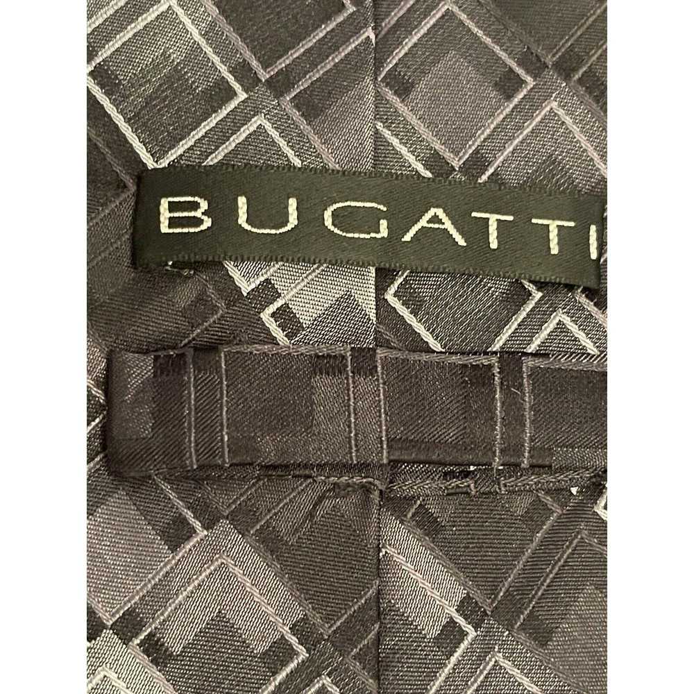 Bugatti Bugatti Black Gray 100% Silk Men’s Meck T… - image 8