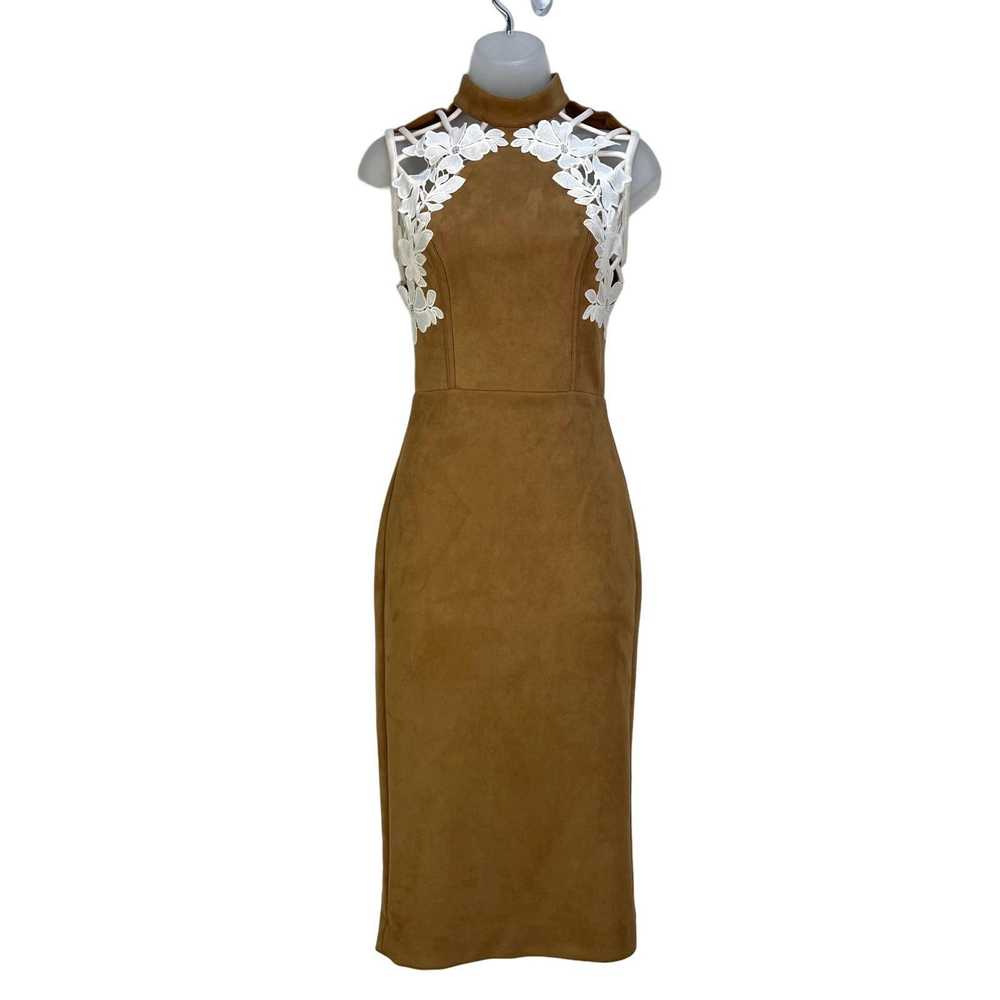House of CB House of CB Rayna Dress Tan White Lac… - image 1