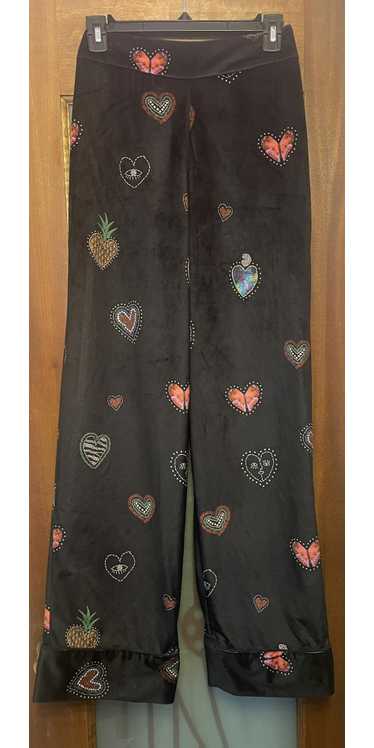 Farm Rio Farm Rio Benicia Wide Leg Black Velour El