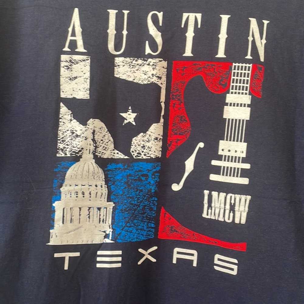 Mens navy blue austin Texas short sleeve Shirt - image 2
