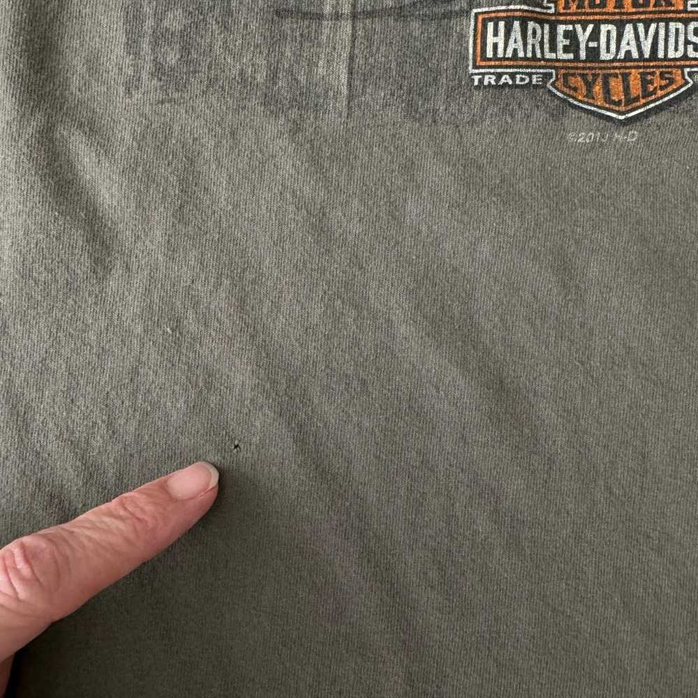Harley Davidson Army Green Tshirt Classic Ride Tr… - image 3