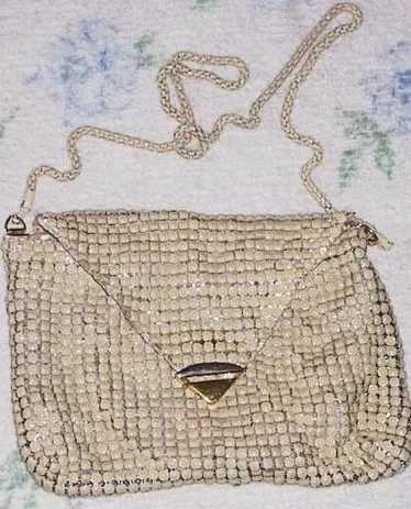 Towanny Art Deco Enamel Mesh and Satin Purse