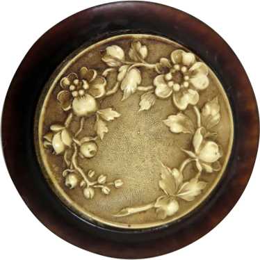 Early 1900s Celluloid Floral Brooch - image 1