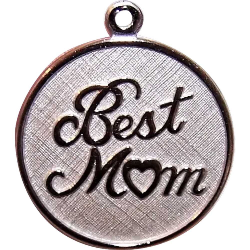 Beau Sterling Silver Disc Charm - Best Mom - image 1