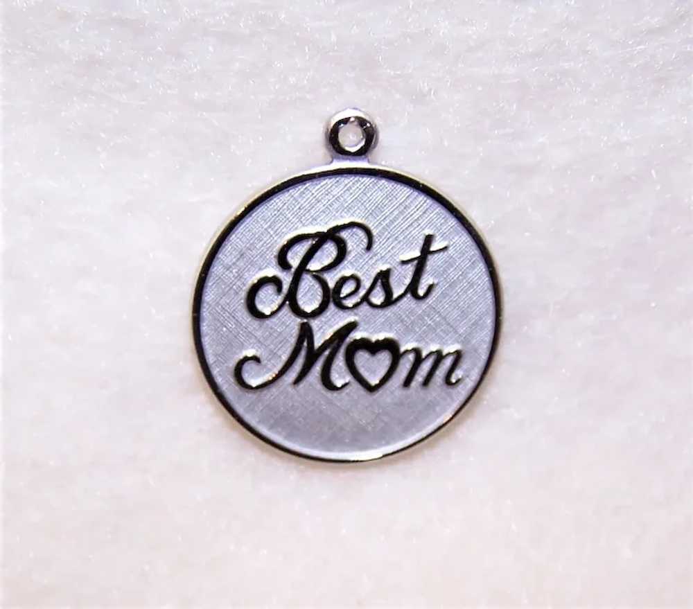 Beau Sterling Silver Disc Charm - Best Mom - image 2