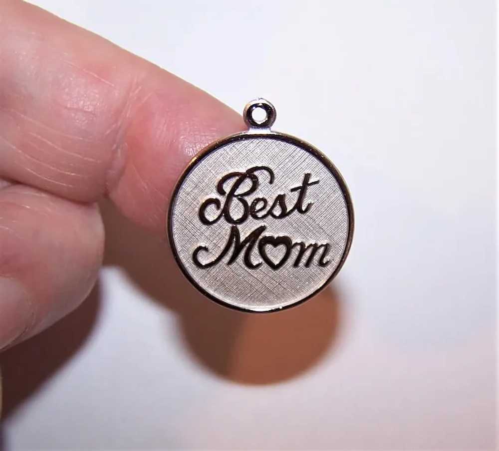 Beau Sterling Silver Disc Charm - Best Mom - image 3