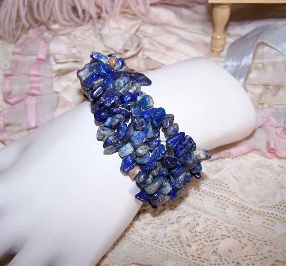 Set/3 Stretchy Semi Precious Stone Bracelets - So… - image 3