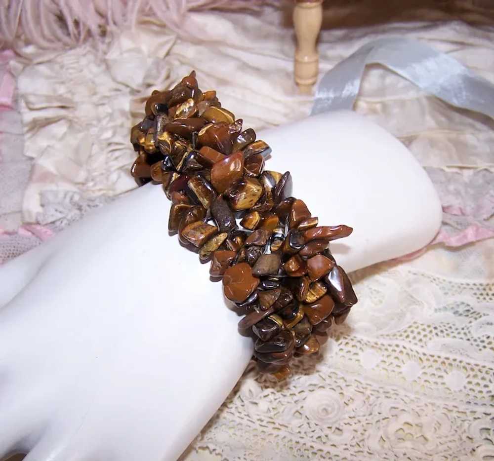 Set/3 Stretchy Semi Precious Stone Bracelets - So… - image 4