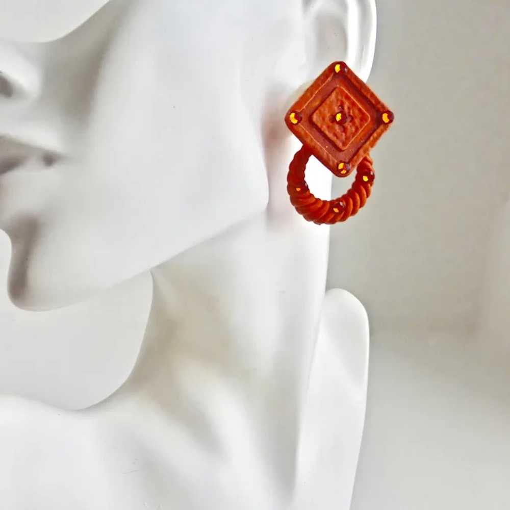 Iconic JEFF LIEB Design Deep Orange Removable Hoo… - image 3