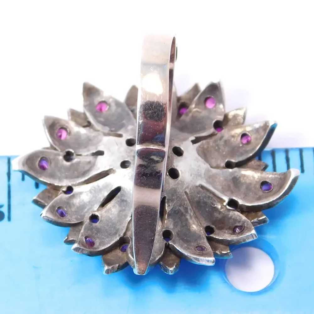 Incredible Retro Ruby Paste Ring 10K Sterling Sil… - image 10