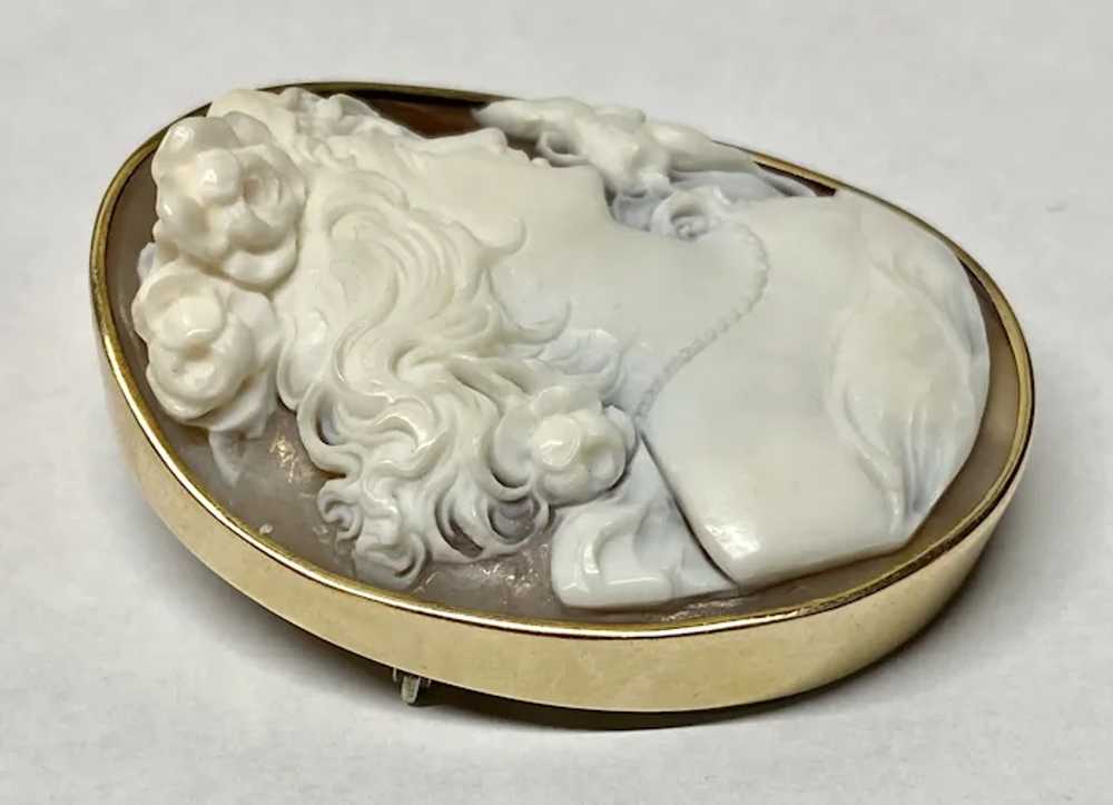 14K Antique Shell Cameo ~ Exceptionally Carved Hi… - image 2