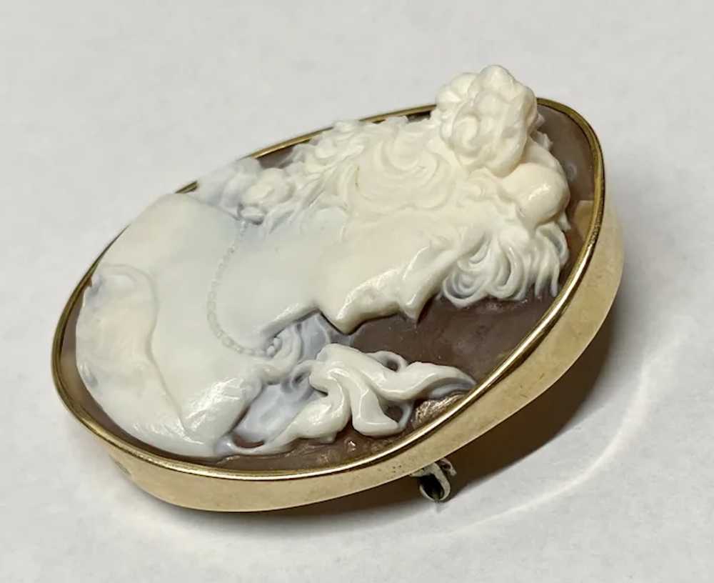 14K Antique Shell Cameo ~ Exceptionally Carved Hi… - image 3