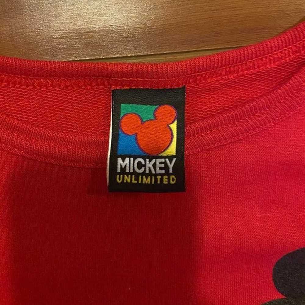 Vintage 90s Disney Mickey Mouse Big Graphic Red 3… - image 1