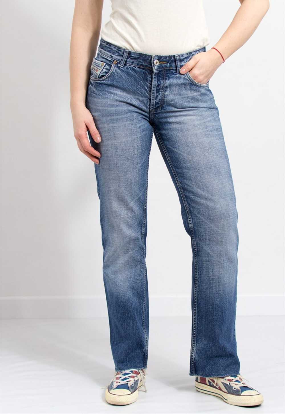 Diesel vintage y2k mid waist jeans cut off leg de… - image 1