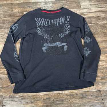 Southpole Mens Thermal Shirt 2XL Black Wings Grun… - image 1