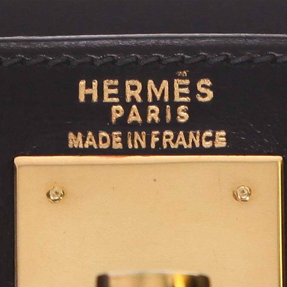 Hermès Kelly 28 cm handbag in black box leather C… - image 3