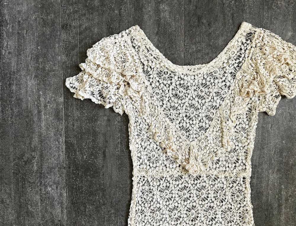 1930s lace dress . vintage spiderweb lace dress .… - image 3