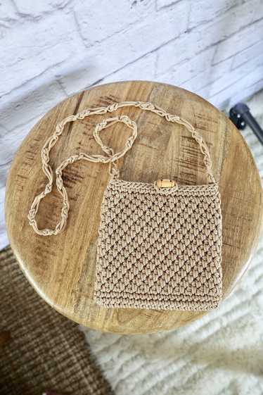 Handmade 70's Biscuit Macrame Bag | Used,…