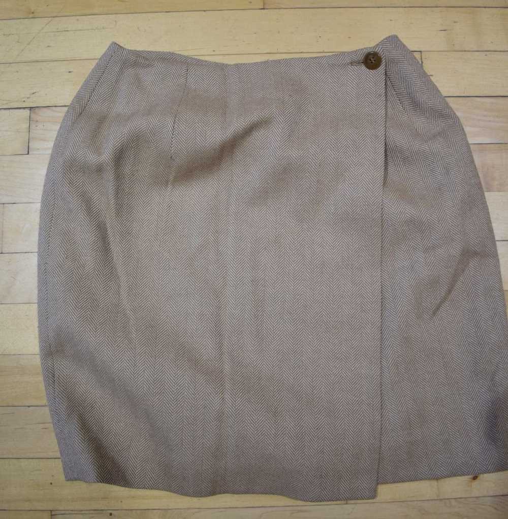 Ann Taylor Vintage Herringbone Wool Skirt (8) |… - image 1