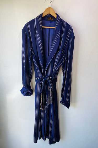 Vintage Broadmoor Navy Blue Silk Robe - image 1