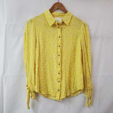 Anthropologie Maeve Yellow Button Up LS Shirt Wom… - image 1