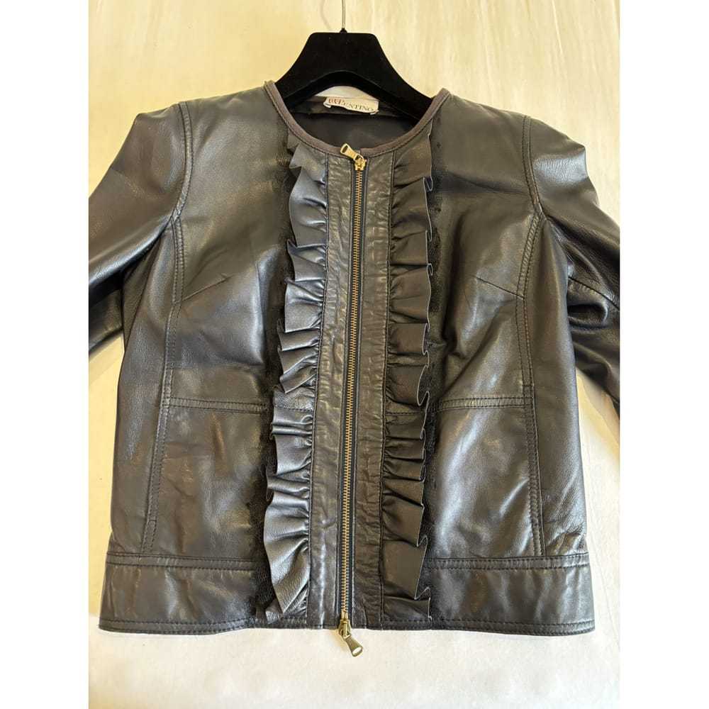 Red Valentino Garavani Leather biker jacket - image 5