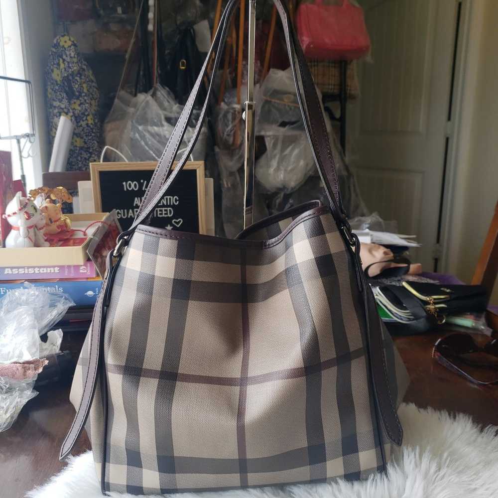 Burberry Canterbury Tote Smoked Check Coated Canv… - image 2