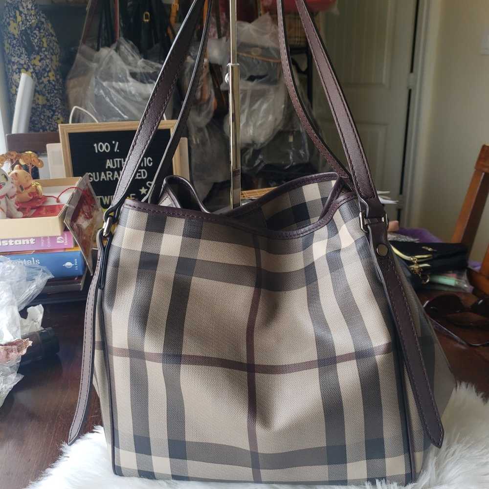 Burberry Canterbury Tote Smoked Check Coated Canv… - image 3