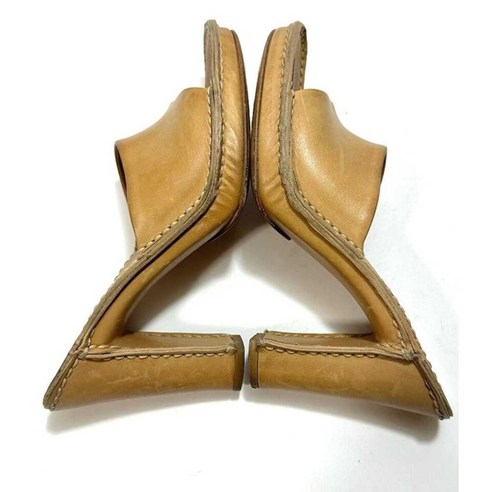 Tod's Vintage Leather Chunky Slip On Heel Pumps S… - image 5