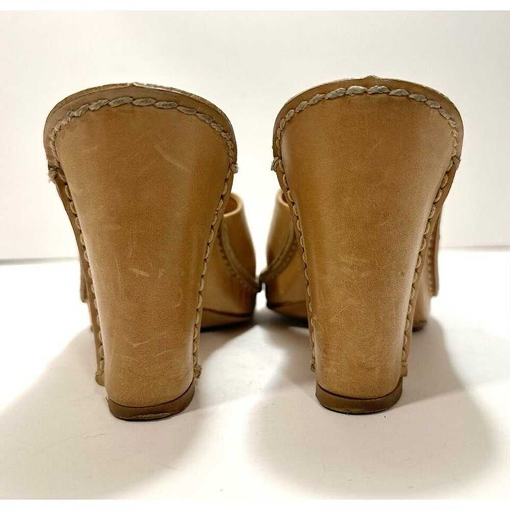 Tod's Vintage Leather Chunky Slip On Heel Pumps S… - image 8