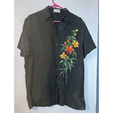 Vintage Silk Hawaiian Shirt Small Pier Angelini Wo